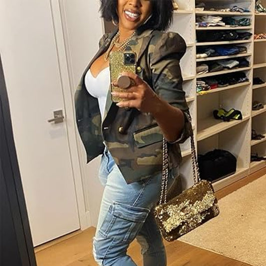 Women’s Outerwear Ptorlio Cropped Camo Jacket-Camouflage Jacket-Premium Leather Store