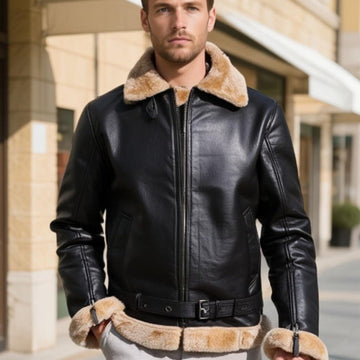 Men's B3 Faux Shearling Sword Leather Jacket