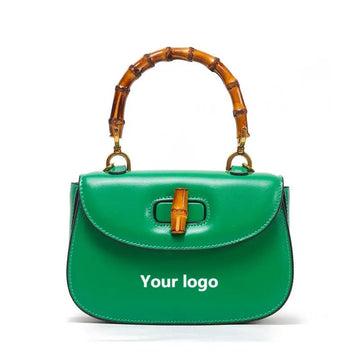 Personalized Custom Name Bamboo Handle Handbags