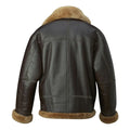 Men's Brown RAF B3 Faux Shearling Aviator Jacket-Men Shearling Jacket-Premium Leather Store
