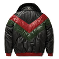 Men's Multicolor V-Bomber Faux Shearling Leather Jacket-Men Shearling Jacket-Premium Leather Store
