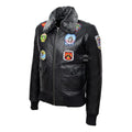 Men's Black A-1 Faux Shearling Flight Bomber Jacket-Men Shearling Jacket-Premium Leather Store