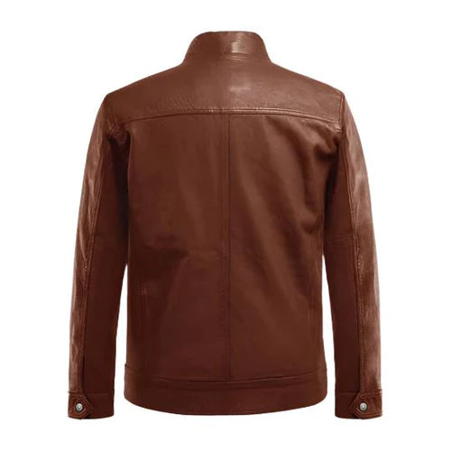 Men's Veil Tan Biker Leather Jacket-Men's Biker Jackets-Premium Leather Store