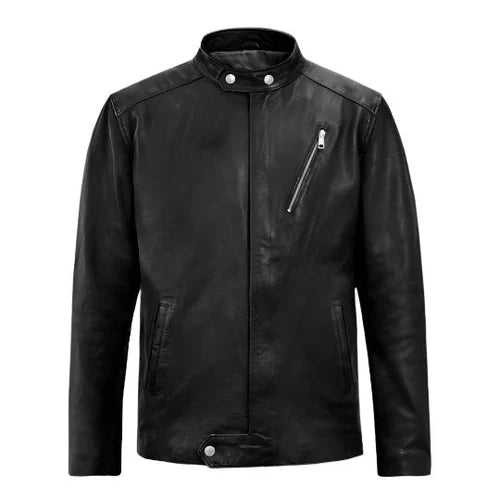 Men's Black Zephyr Leather Jacket-Leather Jackets-Premium Leather Store