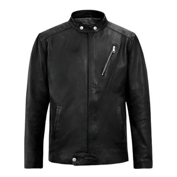 Men's Black Zephyr Leather Jacket-Leather Jackets-Premium Leather Store