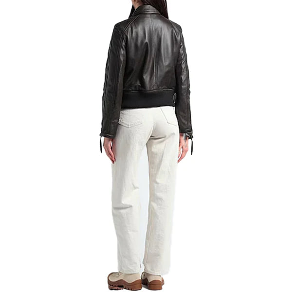 Women's Dsquared2 Bomber Leather Jacket-Women Bomber Jacket-Premium Leather Store