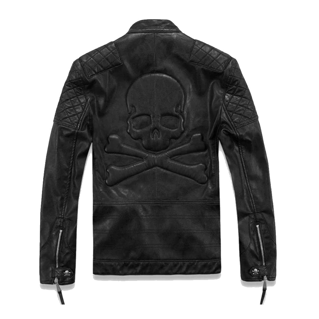 Men's Skull & Crossbones Leather Jacket-Men's Biker Jackets-Premium Leather Store