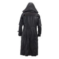 Black Hooded Goth Matrix Steampunk Long Leather Coat-Men Leather Coat-Premium Leather Store
