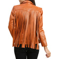 Women's Brown Fringe Leather Jacket-Women Leather Jacket-Premium Leather Store