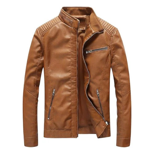 Men's Brown Vendetta Motorcycle Leather Jacket-Men's Biker Jackets-Premium Leather Store