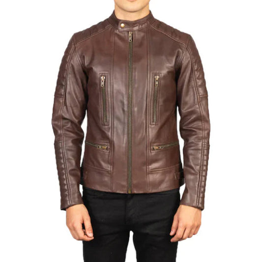 Men's Silhouette Biker Leather Jacket-Men's Biker Jackets-Premium Leather Store