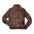 Men's Brown G-1 Faux Shearling Distressed Bomber Jacket-Men Shearling Jacket-Premium Leather Store