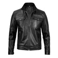 Men's Moffit Cafe Racer Leather Jacket-Men's Biker Jackets-Premium Leather Store