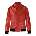 Men's Horizon Red Bomber Leather Jacket-Men's Bomber Jacket-Premium Leather Store