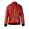 Men's Horizon Red Bomber Leather Jacket-Men's Bomber Jacket-Premium Leather Store