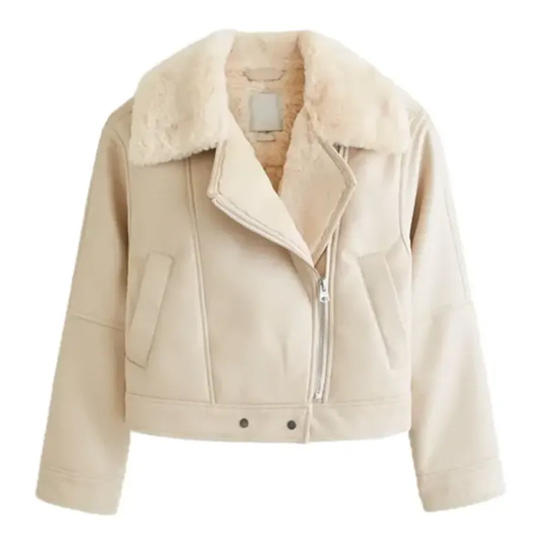 Women's Faux Shearling Leather Jacket-Women Shearling Jacket-Premium Leather Store