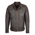 Men's Brown Ethan Classic Biker Leather Jacket-Men's Biker Jackets-Premium Leather Store
