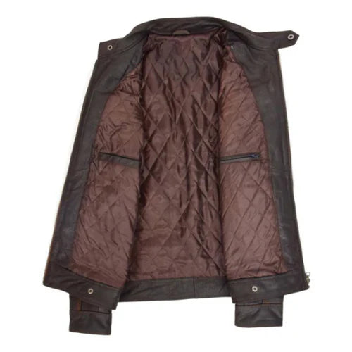 Men's Brown Ethan Classic Biker Leather Jacket-Men's Biker Jackets-Premium Leather Store