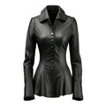 Women's Black Falk Long Genuine Leather Trench Coat-Women Leather Coat-Premium Leather Store