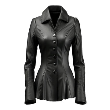 Women's Black Falk Long Genuine Leather Trench Coat-Women Leather Coat-Premium Leather Store