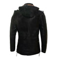 Black Classic Hooded Leather Trench Overcoat-Men Leather Coat-Premium Leather Store