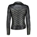 Women's Black Zip-Up Handwaxed Moto Jacket-Women Leather Jacket-Premium Leather Store