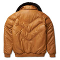 Men's Brown V-Bomber Faux Shearling Leather Jacket-Men Shearling Jacket-Premium Leather Store