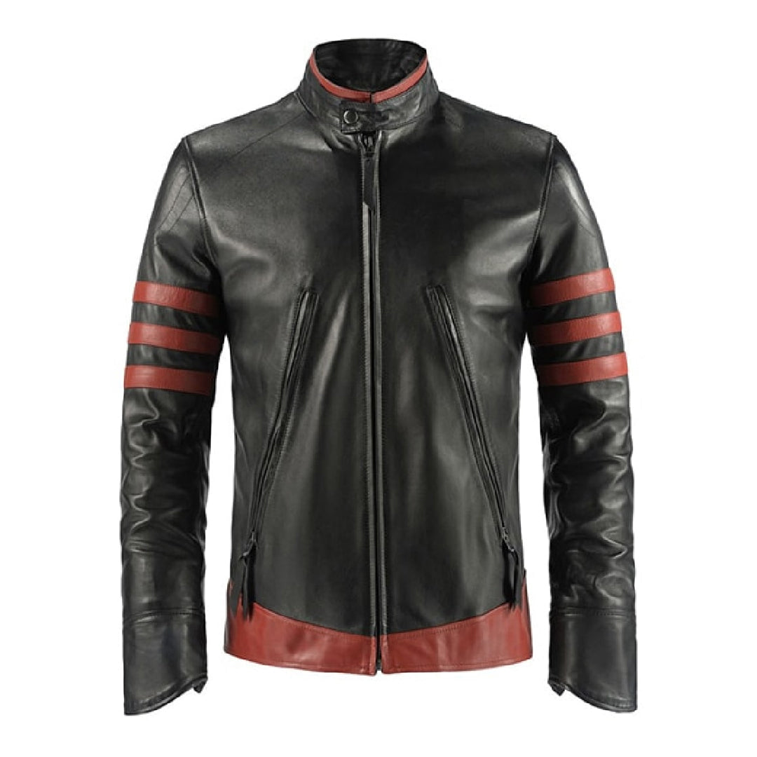 Men's X-Men Origins Leather Jacket-Men's Biker Jackets-Premium Leather Store