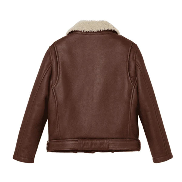 Men's RAF B3 Faux Shearling Bomber Leather Jacket-Men Shearling Jacket-Premium Leather Store