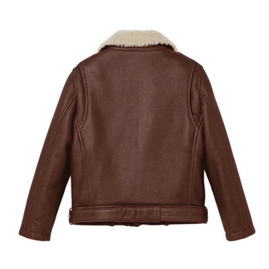 Men's RAF B3 Faux Shearling Bomber Leather Jacket-Men Shearling Jacket-Premium Leather Store