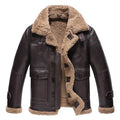 Men's Dark Brown RAF B3 Faux Shearling Jacket-Men Shearling Jacket-Premium Leather Store