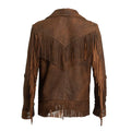 Women's Brown Leather Fringe Jacket-Women Leather Jacket-Premium Leather Store