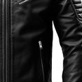 Men's Slim Fit Black Genuine Leather Jacket-Leather Jackets-Premium Leather Store