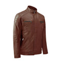 Men's Rebellion Tan Biker Leather Jacket-Men's Biker Jackets-Premium Leather Store