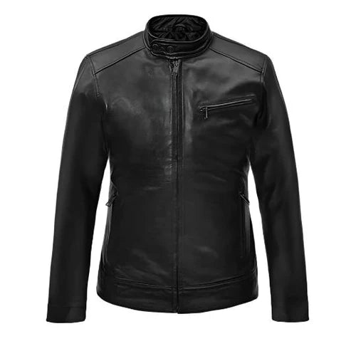 Men's Black Frostfire Leather Jacket-Leather Jackets-Premium Leather Store