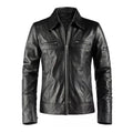 Men's Black Sable Genuine Leather Jacket-Leather Jackets-Premium Leather Store