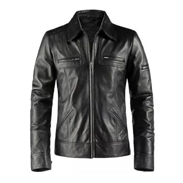Men's Black Sable Genuine Leather Jacket-Leather Jackets-Premium Leather Store