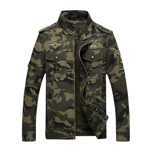 Men’s Springrain Military Camo Cotton Jacket-Camouflage Jacket-Premium Leather Store