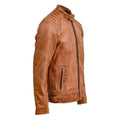 Men's Tan Nexus Biker Leather Jacket-Men's Biker Jackets-Premium Leather Store