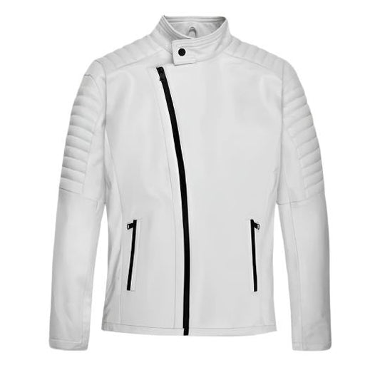 Men's White Titan Leather Jacket-Leather Jackets-Premium Leather Store