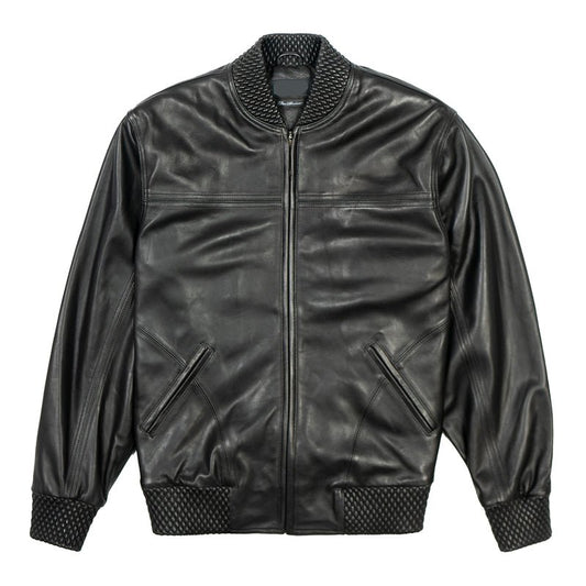 Men's Black Basic Leather jacket-Leather Jackets-Premium Leather Store