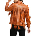 Women's Brown Fringe Leather Jacket-Women Leather Jacket-Premium Leather Store