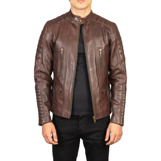 Men's Silhouette Biker Leather Jacket-Men's Biker Jackets-Premium Leather Store