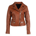 Women’s Brown Burnt Fringe Leather Jacket-Women Leather Jacket-Premium Leather Store