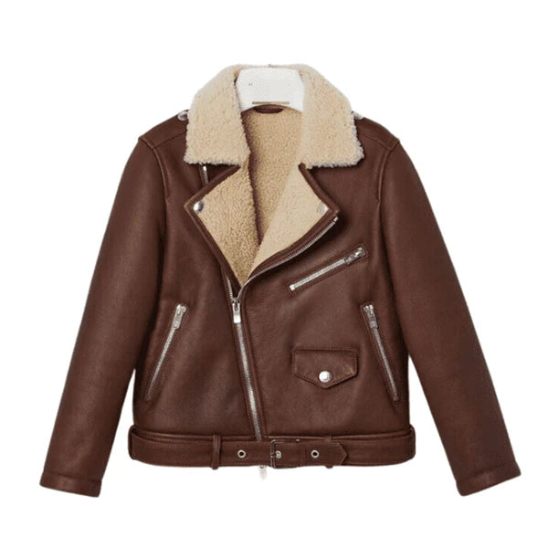 Men's RAF B3 Faux Shearling Bomber Leather Jacket-Men Shearling Jacket-Premium Leather Store