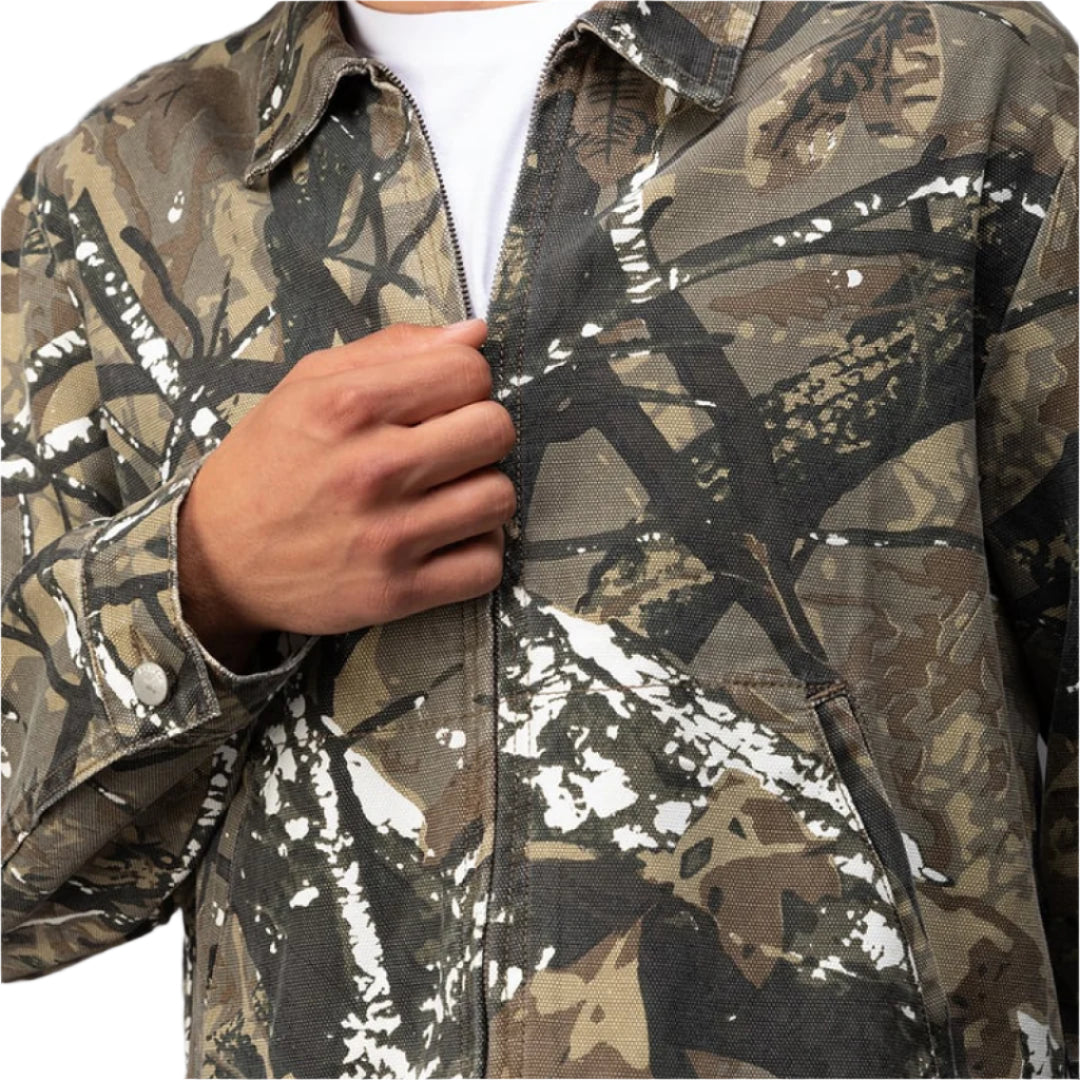 Mens Canvas Workwear Camo Jacket-Camouflage Jacket-Premium Leather Store