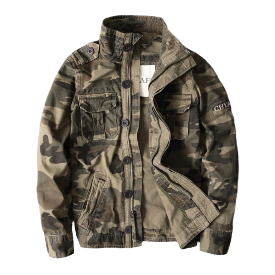 Men's Vintage Army Camo Jacket-Camouflage Jacket-Premium Leather Store