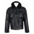 Men's Black Renegade Hooded Leather Jacket-Leather Jackets-Premium Leather Store