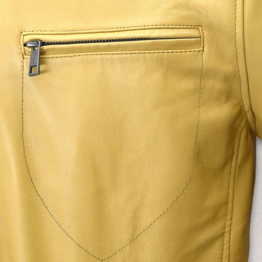 Men's Beige Burn Leather Jacket-Leather Jackets-Premium Leather Store