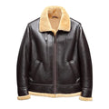 Men's B-3 Faux Shearling Thermal Leather Jacket-Men Shearling Jacket-Premium Leather Store
